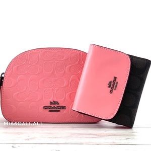 NWT COACH Mini Serena Crossbody Bag + Wallet Set - Pink Lemonade